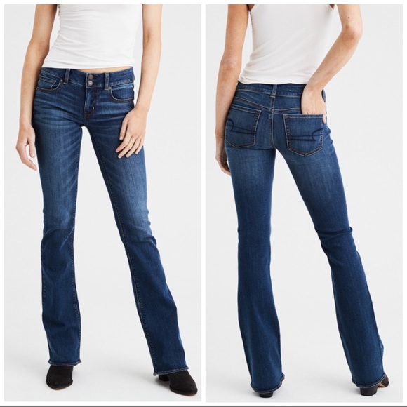 Women/'s American Eagle Outfitters AE Hipster Flare Jeans Size 4 SHORT